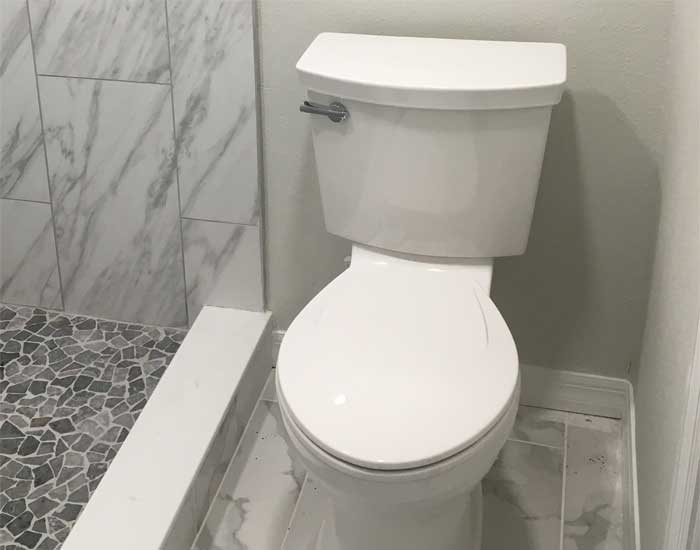 Tampa Toilet Repair White Porcelain Toilet installed in a Tampa Home.